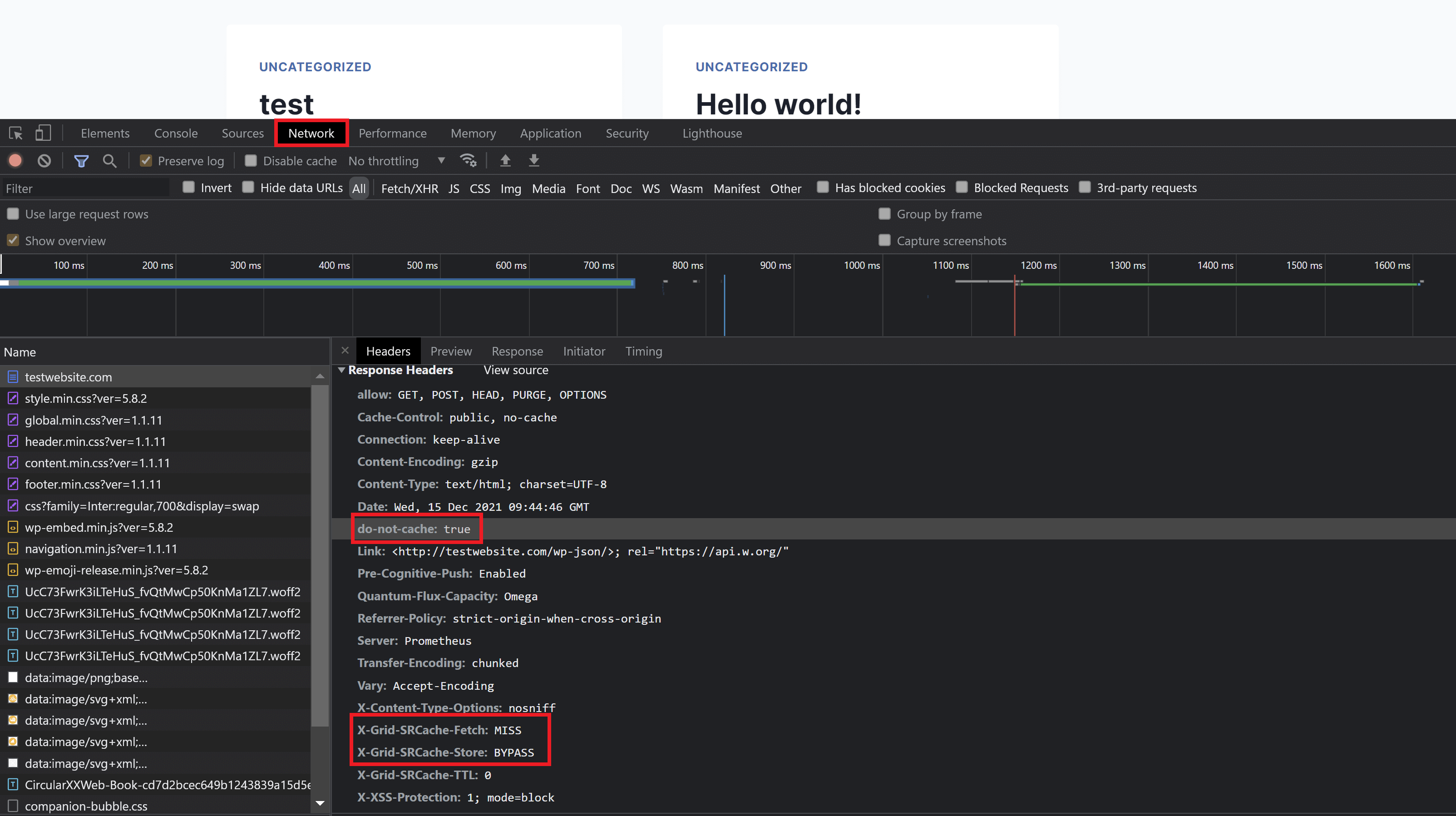 php headers no cache